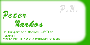 peter markos business card